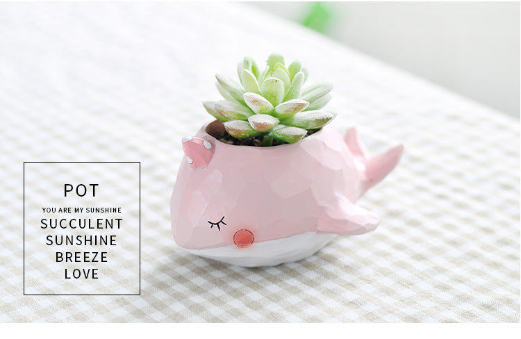 Cute Whale island + Elephant Succulent Pots