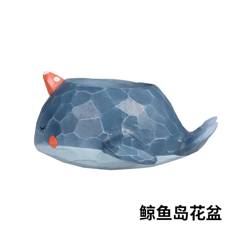 Cute Whale island + Elephant Succulent Pots
