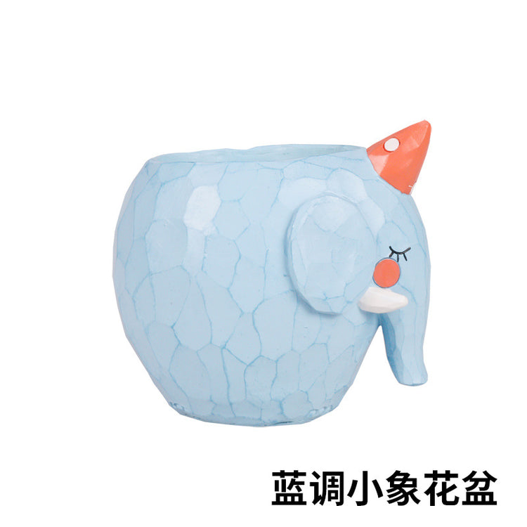 Cute Whale island + Elephant Succulent Pots