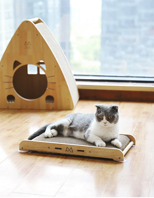 Solid Wood Suction Cup Cat Scratcher