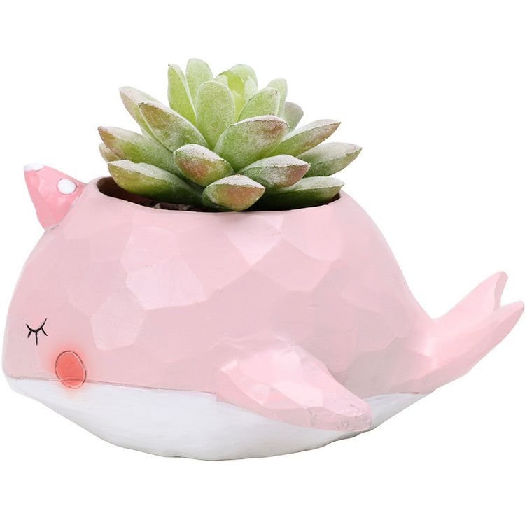 Cute Whale island + Elephant Succulent Pots