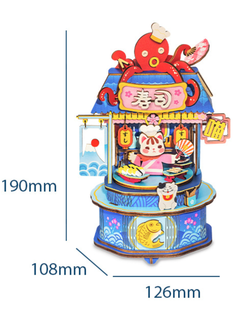Robotime-Rolife Music box AMU08 AMU09 - Chinese Version with English PDF instructions