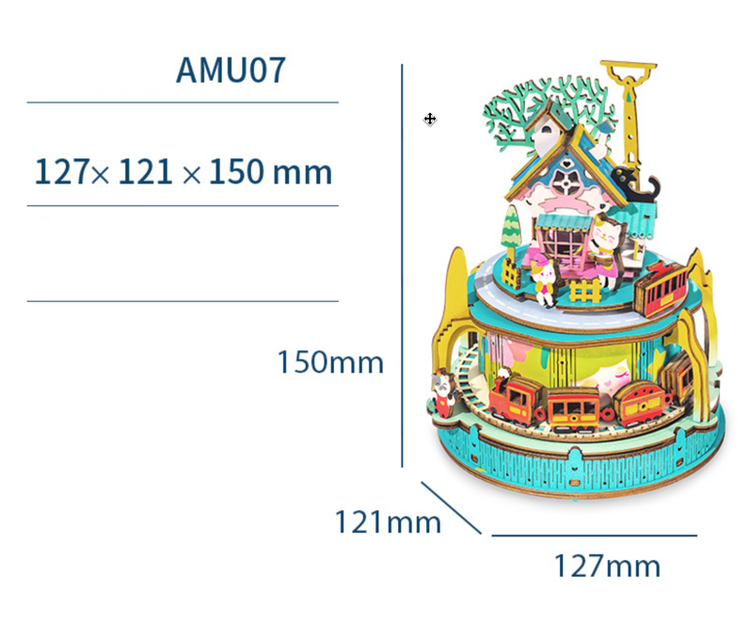 Robotime-Rolife Music box AMU08 AMU09 - Chinese Version with English PDF instructions