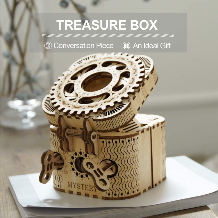 LK502 ROBOTIME Treasure Box 3D Wooden Puzzle Adult Craft Set for Self-Assembly Ideal Women Gift