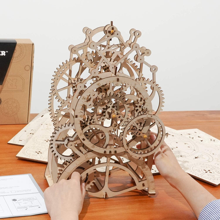 LK501 ROBOTIME 3D Self-Assembly Puzzle Adult Craft Set Brain Teaser Puzzles Pendulum Clock