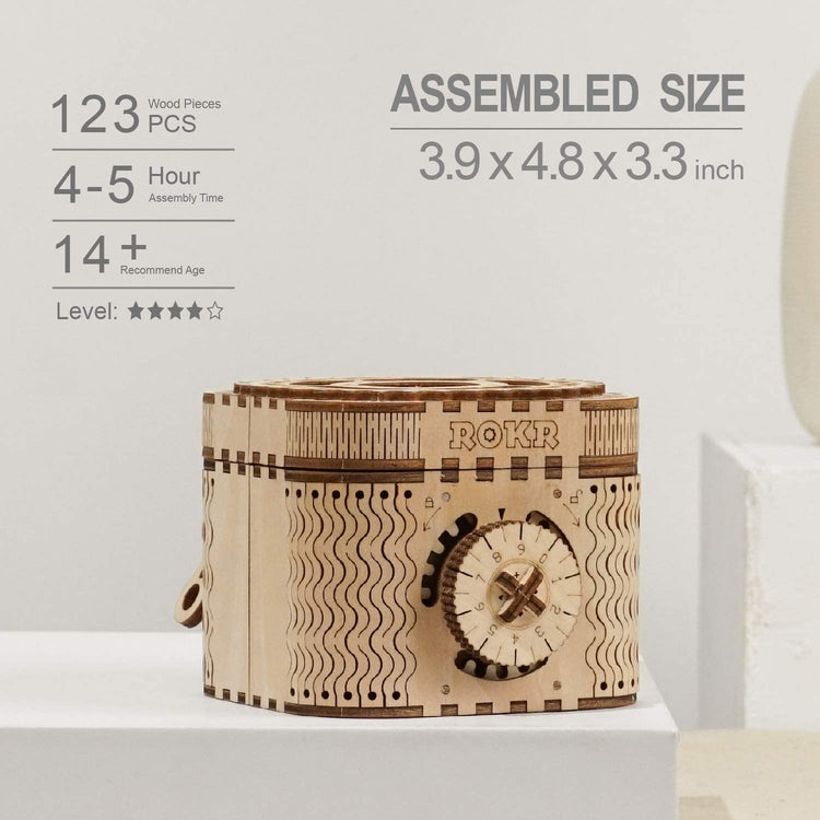 LK502 ROBOTIME Treasure Box 3D Wooden Puzzle Adult Craft Set for Self-Assembly Ideal Women Gift