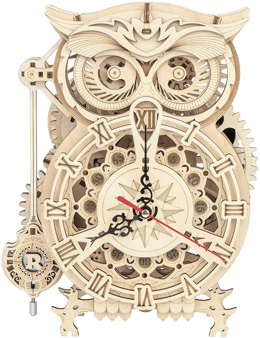 LK503 Wooden Puzzle Owl Clock Kit Model Kits to Build for Adults