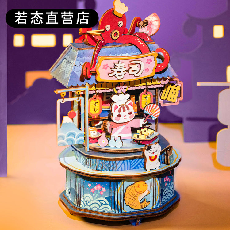 Robotime-Rolife Music box AMU08 AMU09 - Chinese Version with English PDF instructions