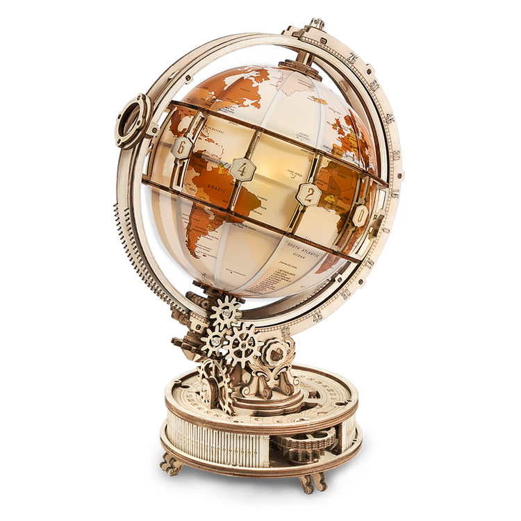ROKR Luminous Globe ST003 3D Wooden Model - Chinese Version with English PDF instruction