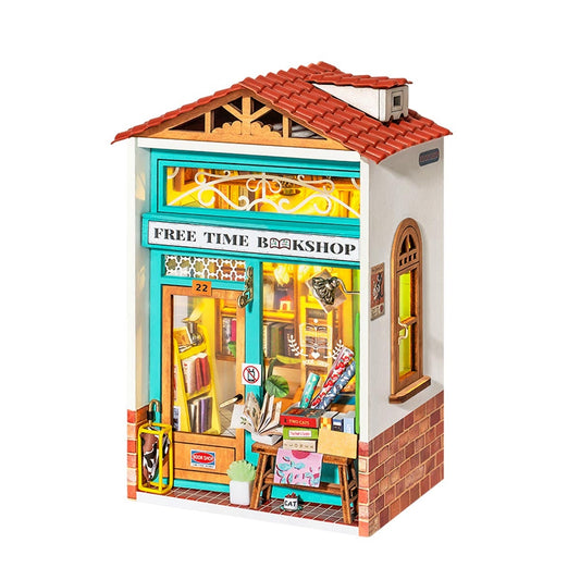 Rolife Free Time Bookshop DIY Miniature Dollhouse DS008 - Chinese Version with English PDF instructions