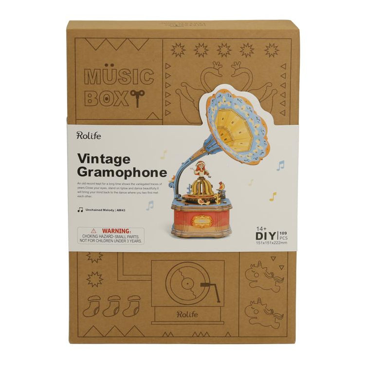 AM43 Vintage Gramophone New Retro-style DIY Music box