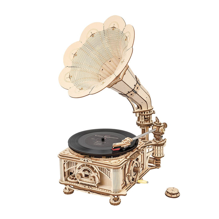 ROKR DIY Crank Classic Gramophone LKB01 (Hand Rotating) - Chinese Version with English PDF instruction