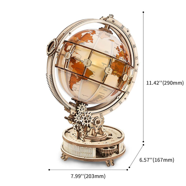 ROKR Luminous Globe ST003 3D Wooden Model - Chinese Version with English PDF instruction