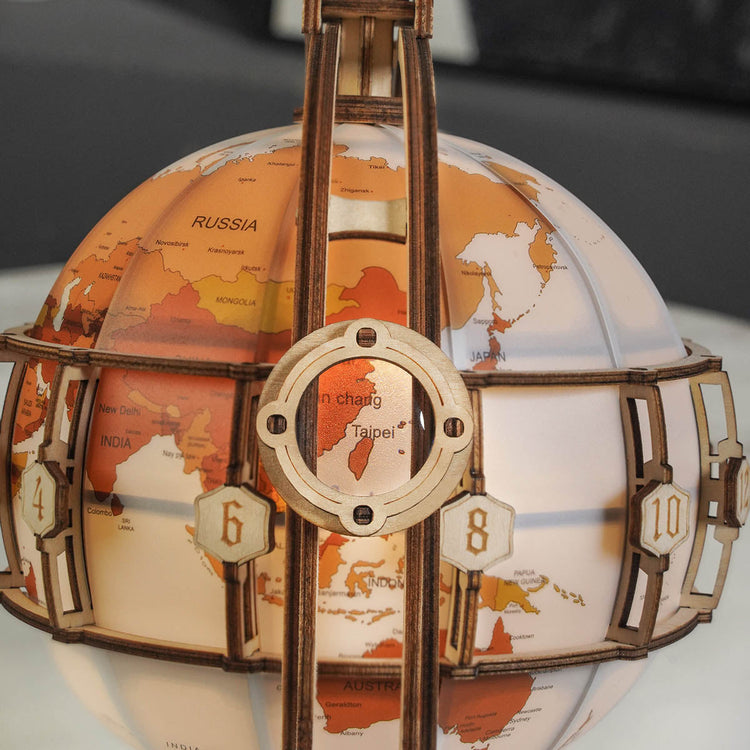 ROKR Luminous Globe ST003 3D Wooden Model - Chinese Version with English PDF instruction
