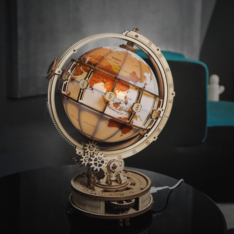 ROKR Luminous Globe ST003 3D Wooden Model - Chinese Version with English PDF instruction
