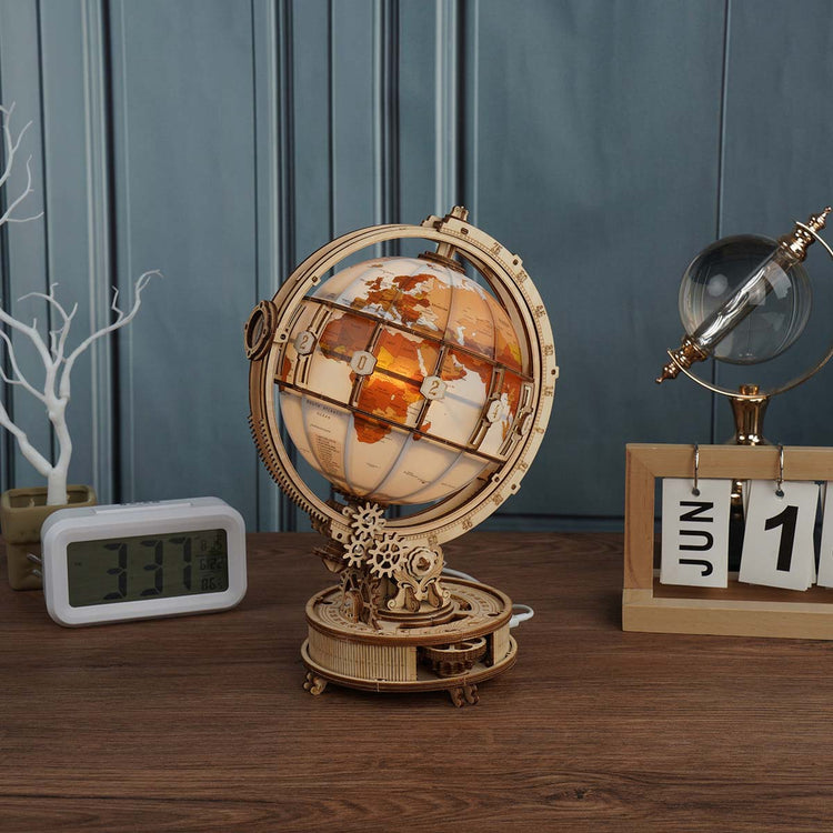ROKR Luminous Globe ST003 3D Wooden Model - Chinese Version with English PDF instruction
