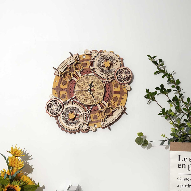 ROKR Zodiac Wall DIY Clock Time Engine LC601-3D Wooden Puzzle