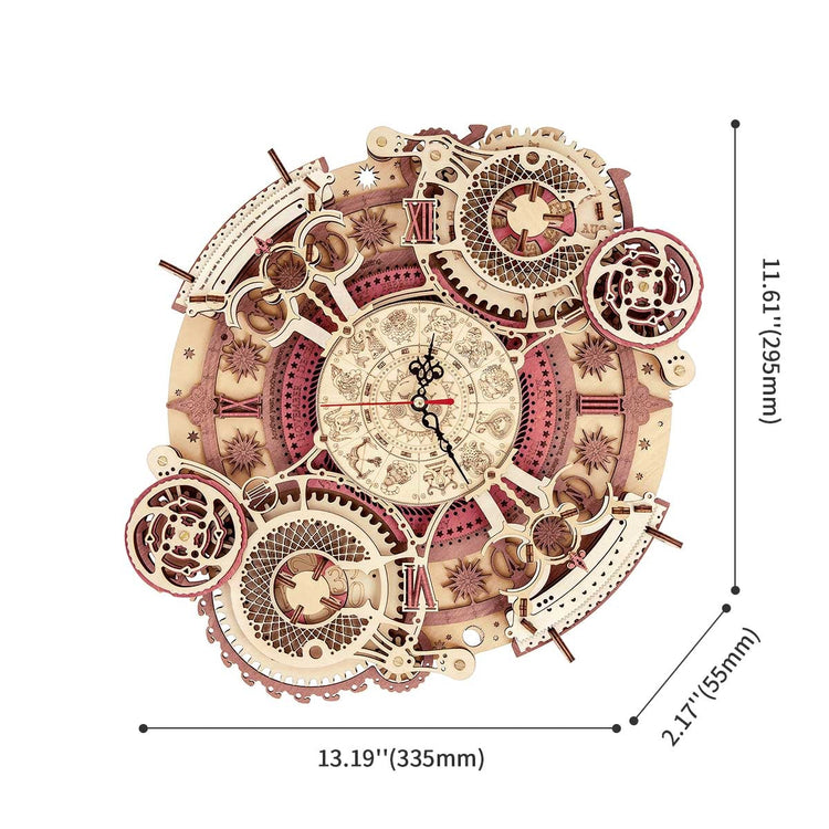 ROKR Zodiac Wall DIY Clock Time Engine LC601-3D Wooden Puzzle