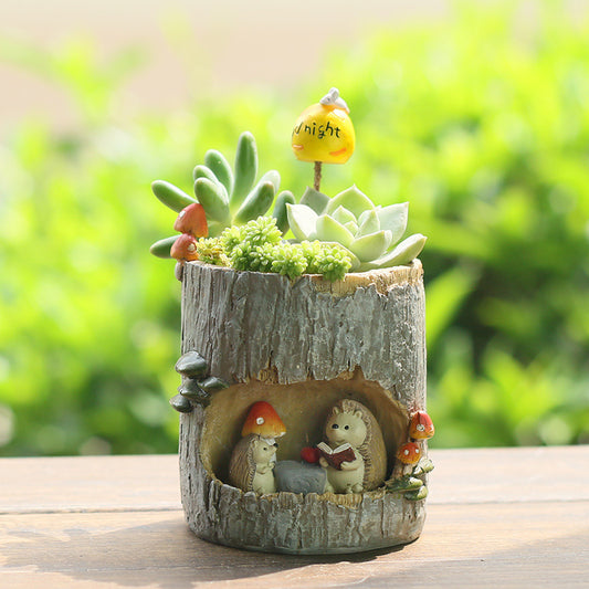 Mini Rabbit + Hedgehog Pen Holder / Succulent Pots