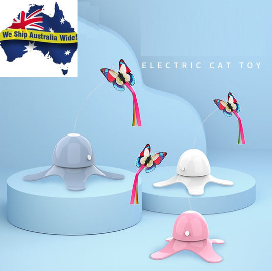 Electric Cat Rotating Toy Funny Interactive Chase Teaser Training Butterfly Pet